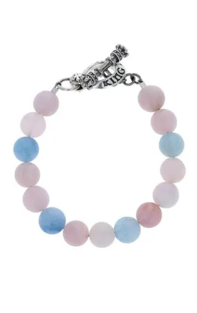 10mm Assorted Aquamarine Bracelet w/ T-Bar & Toggle