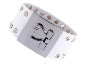Heart Buckle Stud Rockstar Leather Wrist Cuff Band Bracelet