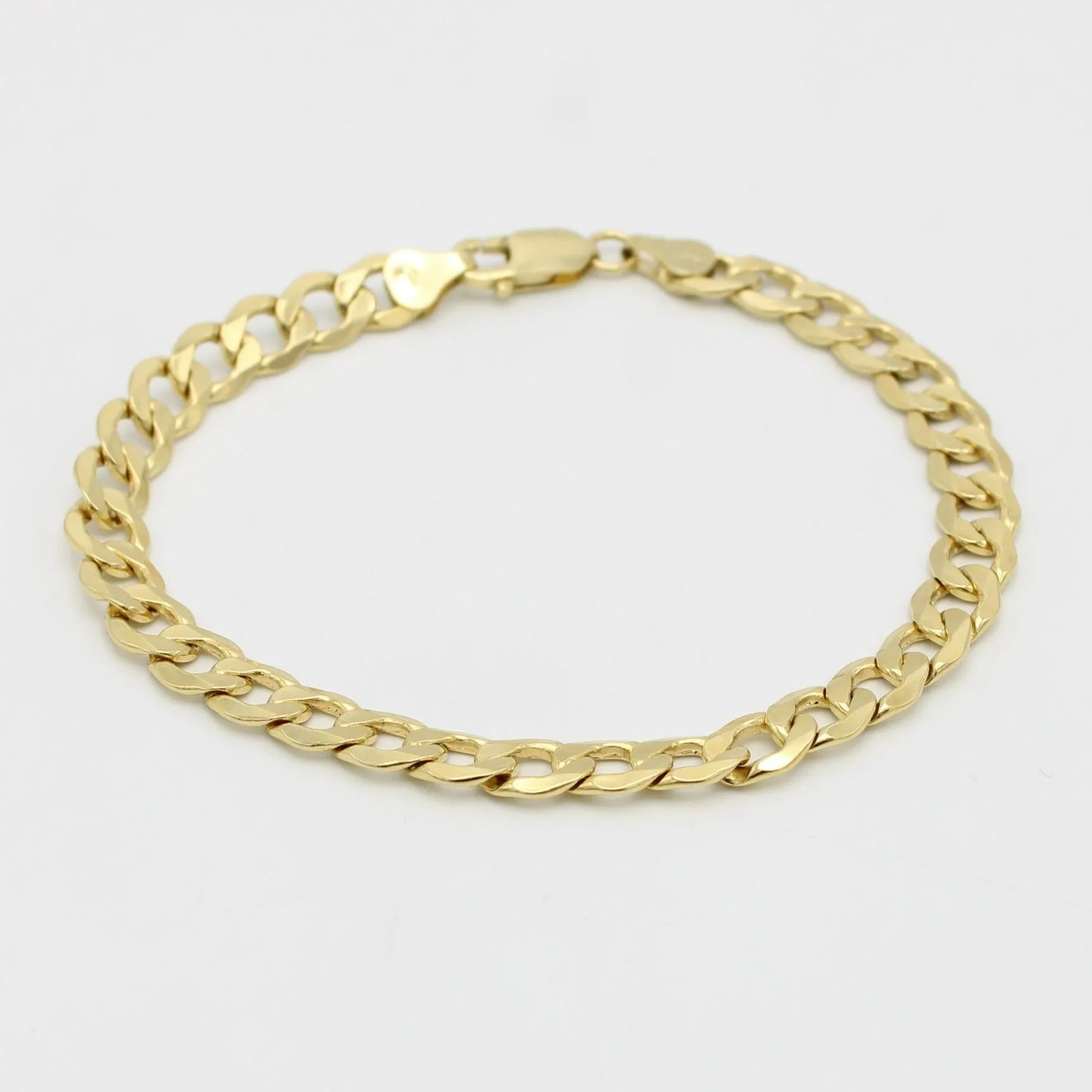 Offer $700.00 Semi-Solid Flat Cuban Bracelet Yellow Gold