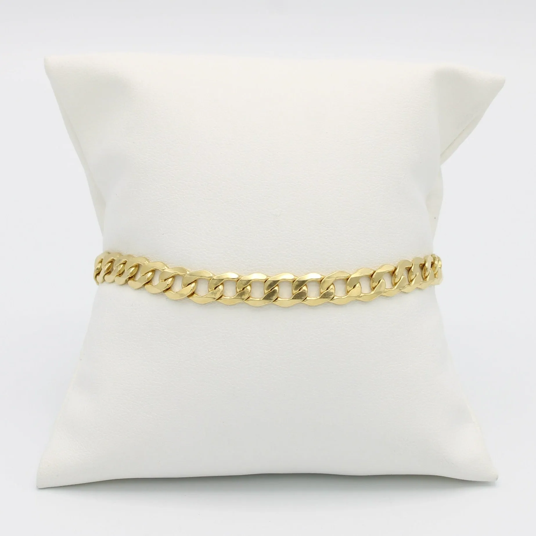 Offer $700.00 Semi-Solid Flat Cuban Bracelet Yellow Gold