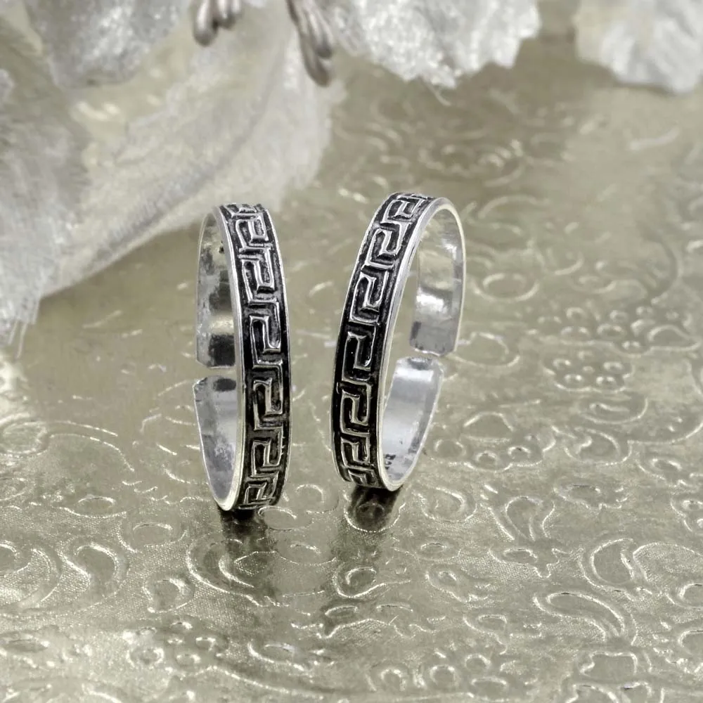 Real Silver Oxidized Toe THUMB Rings Handmade bichia Pair foot ring