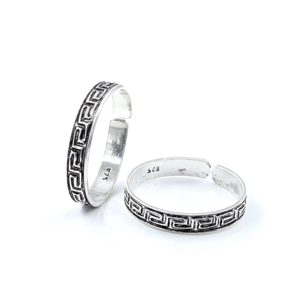 Real Silver Oxidized Toe THUMB Rings Handmade bichia Pair foot ring