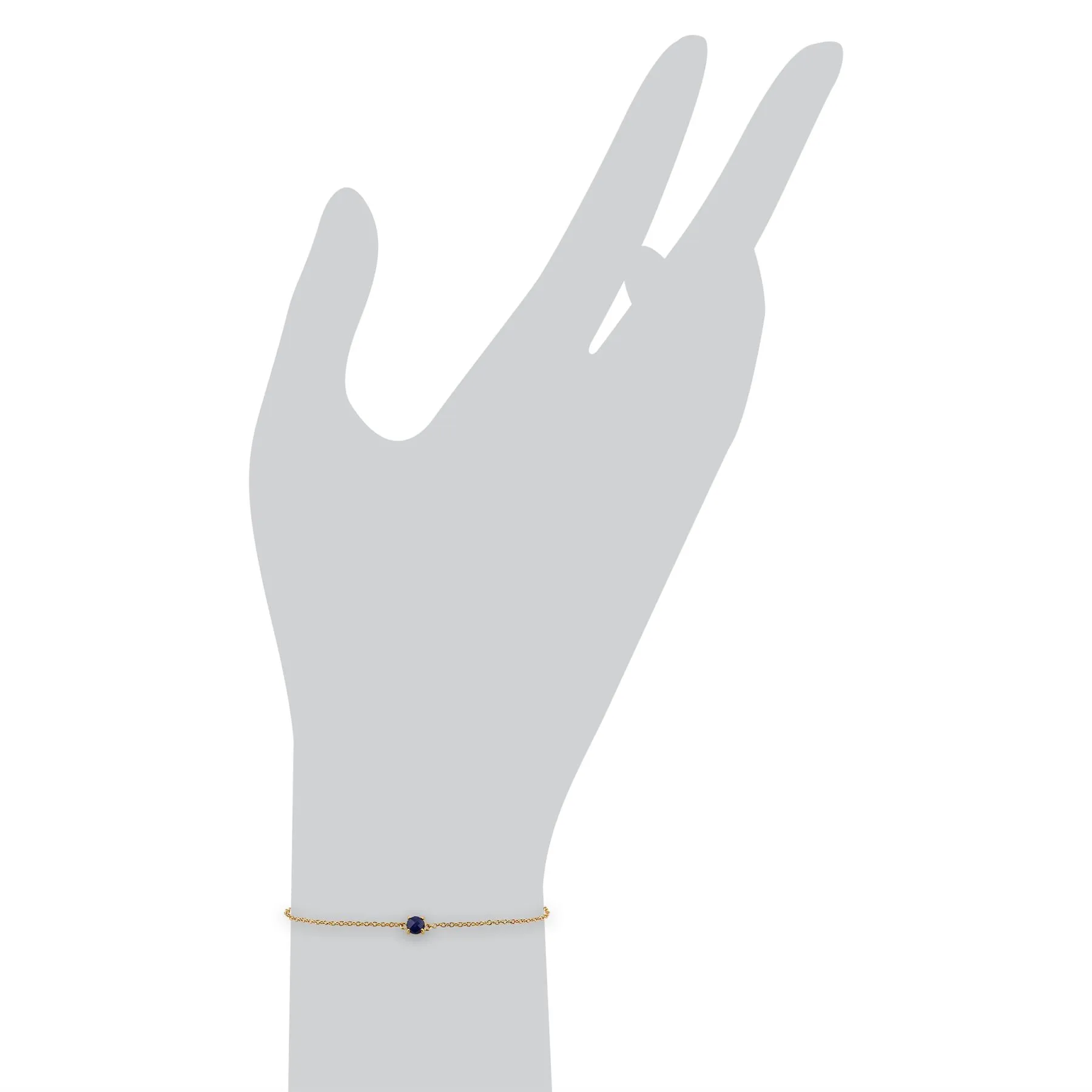 Rundes Saphir Armband in 9ct Gelb Gold
