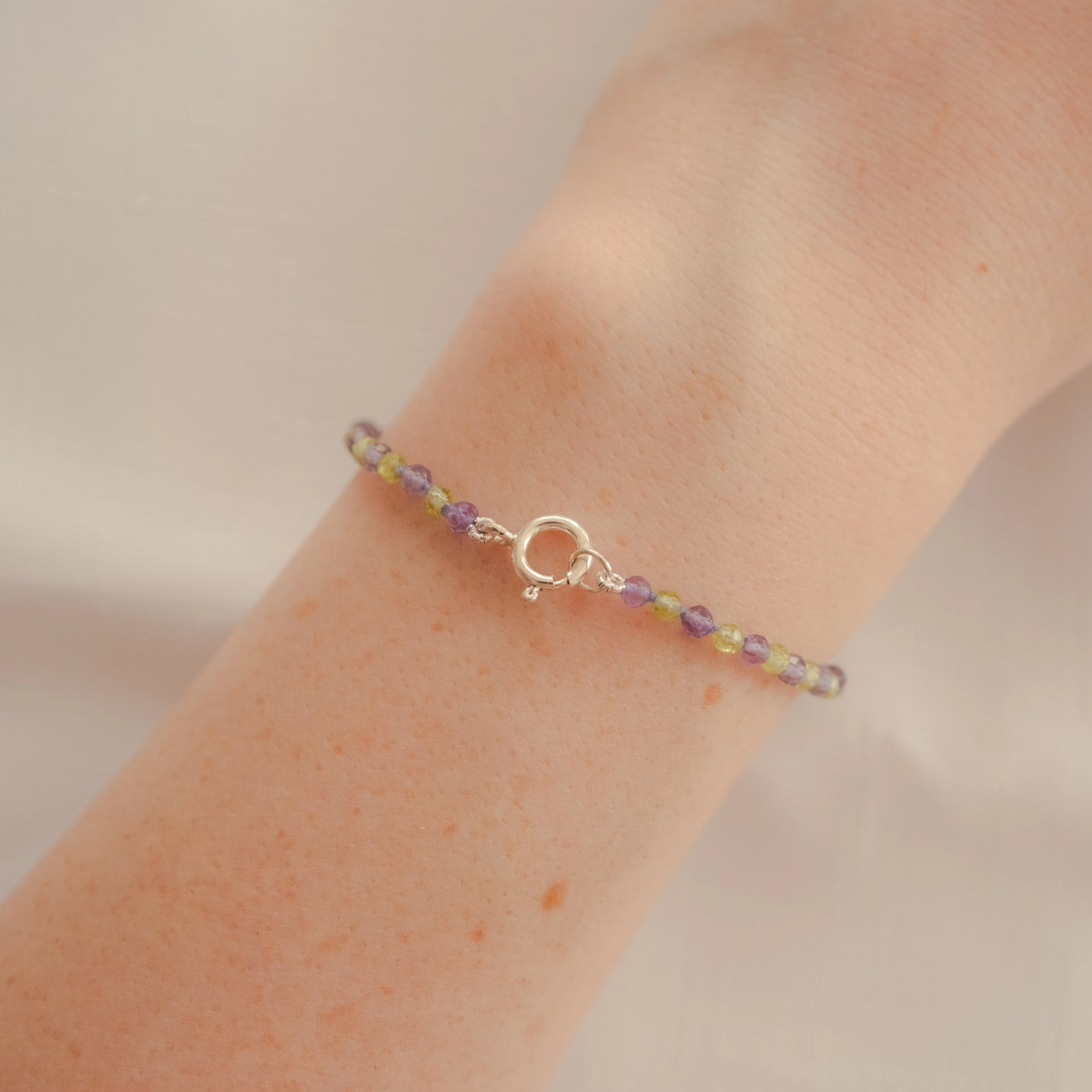Sterling Silver Amethyst & Peridot Bracelet