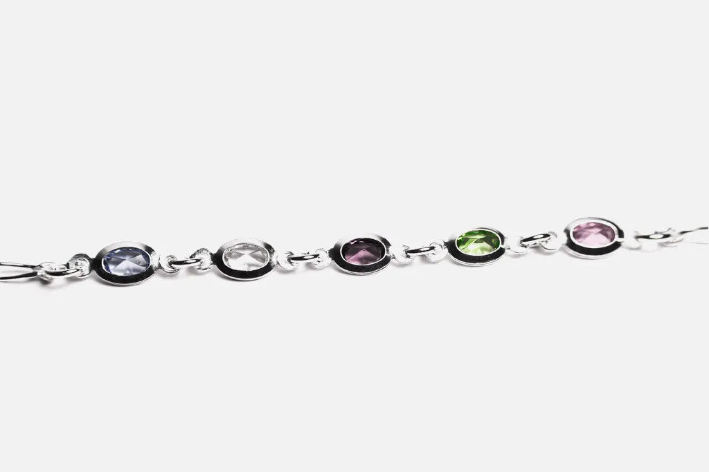Sterling Silver Color CZ Bracelet